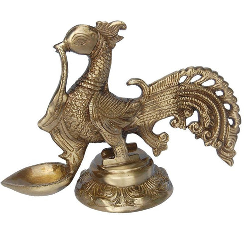 Brass Cock Murga Oil Lamp Deepak 1.5kg